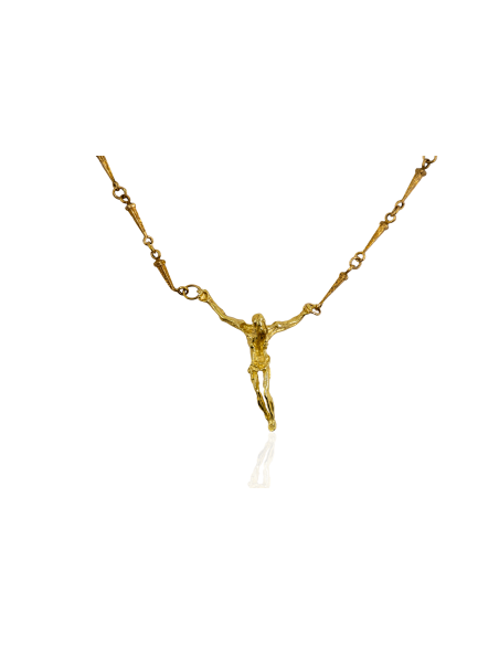 Cadena con cristo Dalí 55cm oro 18k - Joyería Orocash