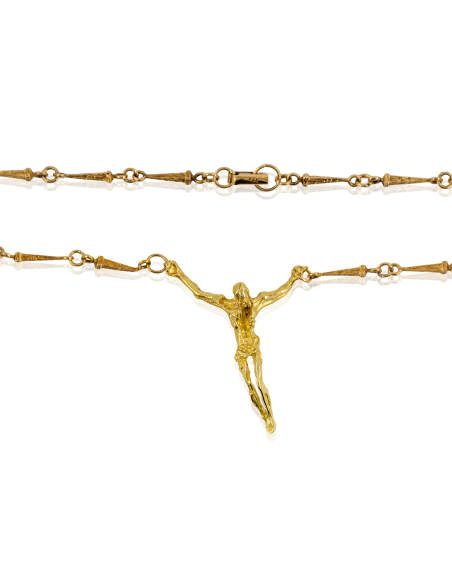 Cadena con cristo Dalí 55cm oro 18k - Joyería Orocash