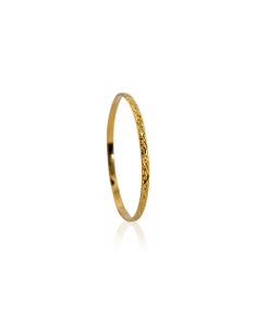 Pulsera rígida labrada 6.5cm oro 18k - Joyería Orocash 2