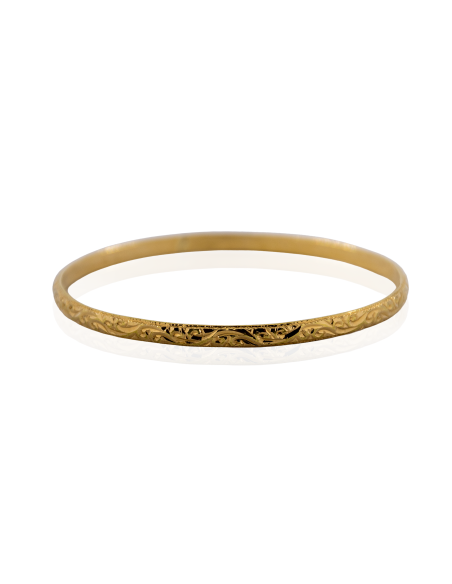 Pulsera rígida labrada 6.5cm oro 18k - Joyería Orocash