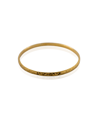 Pulsera rígida labrada 6.5cm oro 18k - Joyería Orocash