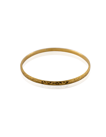 Pulsera rígida labrada 6.5cm oro 18k - Joyería Orocash