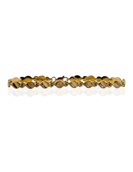 Pulsera semi rígida articulada 19cm oro bicolor 18k - Joyería Orocash