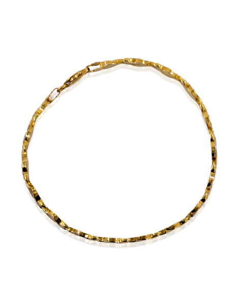 Pulsera semi rígida articulada 19cm oro bicolor 18k - Joyería Orocash
