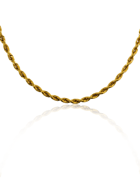 Cordón salomónico 62cm c. seguridad oro 18k - Joyería Orocash