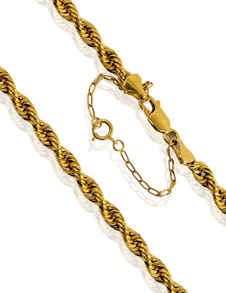 Cordón salomónico 62cm c. seguridad oro 18k - Joyería Orocash