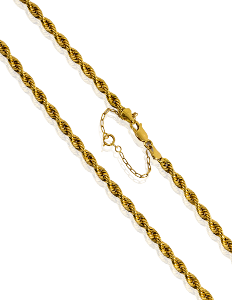 Cordón salomónico 62cm c. seguridad oro 18k - Joyería Orocash