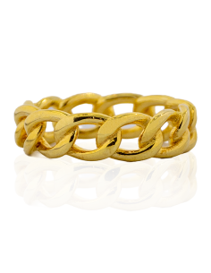 Anillo cadena plata 925 chapada en oro - Joyería Orocash