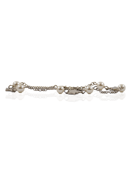 Pulsera estrellas y perlas plata rodiada - Joyería Orocash