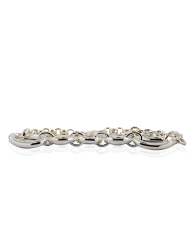 Pulsera plata calabrote y asas | Orocash joyería