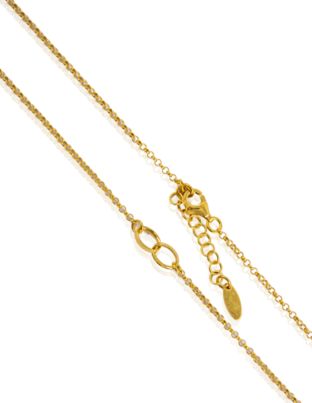 Gargantilla doble aro ovalado unido plata dorada - Joyería Orocash