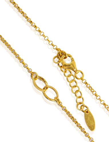 Gargantilla doble aro ovalado unido plata dorada - Joyería Orocash
