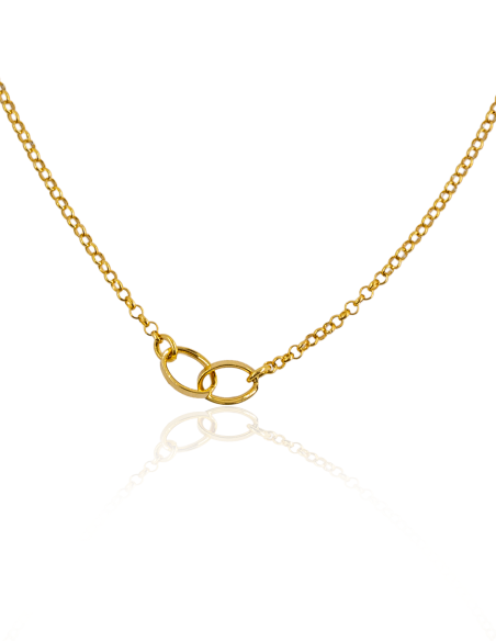 Gargantilla doble aro ovalado unido plata dorada - Joyería Orocash
