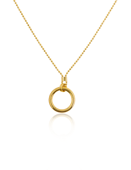 Gargantilla con colgante aro plata dorada I Orocash Joyería