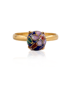 Anillo bola lacada engarzada oro 18k - Joyería Orocash