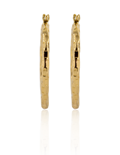 Pendientes aros rectángulos pulidos 2.8cm oro 18k - Joyería Orocash 2