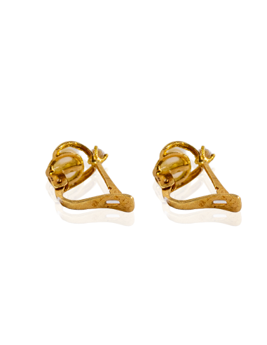 Pendientes con perla y circonita oro 18k - Joyería Orocash
