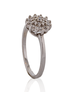 Anillo rosetón circonitas oro blanco 18K - Joyería Orocash 2
