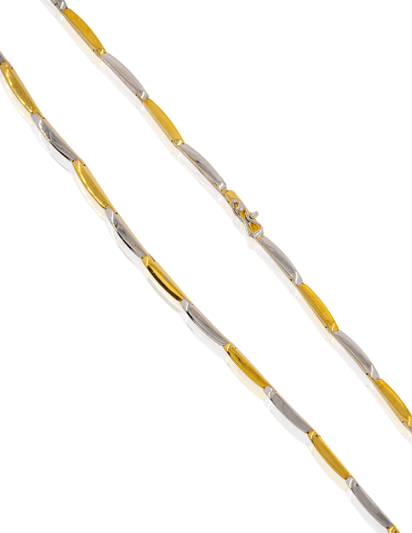 Gargantilla barras bicolor 45cm oro 18k - Joyería Orocash