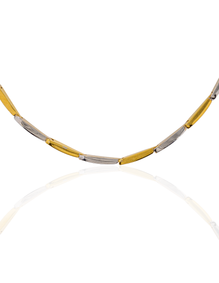 Gargantilla barras bicolor 45cm oro 18k - Joyería Orocash