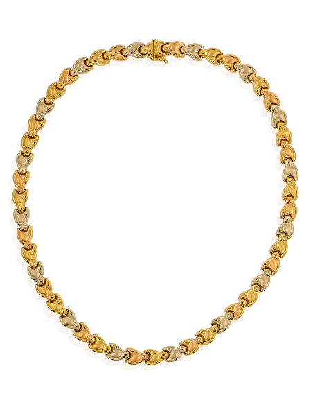 Gargantilla espiga 46cm oro tricolor 18k - Joyería Orocash