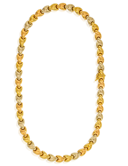 Gargantilla espiga 46cm oro tricolor 18k - Joyería Orocash