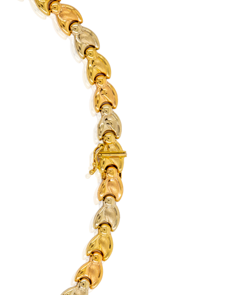 Gargantilla espiga 46cm oro tricolor 18k - Joyería Orocash