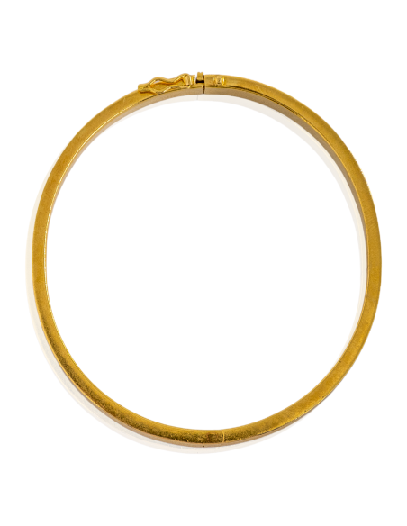 Pulsera caña plana satinada 6.5cm oro 18k - Joyería Orocash