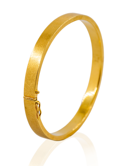 Pulsera caña plana satinada 6.5cm oro 18k - Joyería Orocash