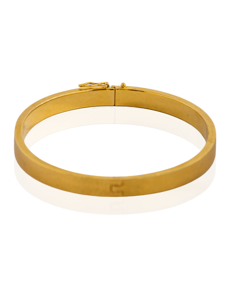 Pulsera caña plana satinada 6.5cm oro 18k - Joyería Orocash