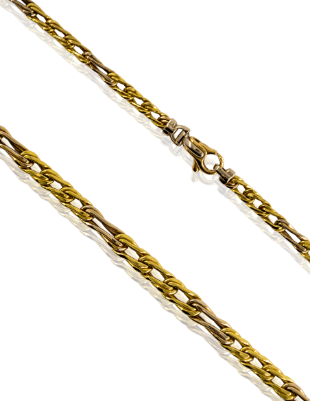 Gargantilla eslabones planos como nudos 44cm oro 18k - Joyería Orocash