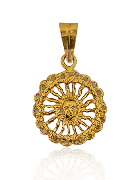 Colgante sol Portocarrero 2.1cm oro 18k - Joyería Orocash