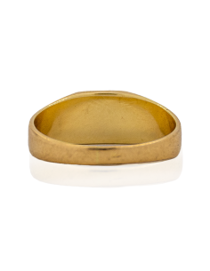 Anillo sello rectangular placa satinada oro 18k - Joyería Orocash 2