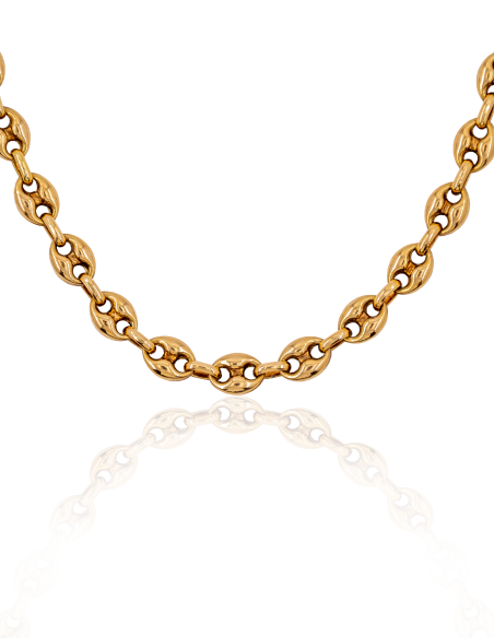 Cadena eslabón calabrote mediano 50cm oro 18k - Joyería Orocash