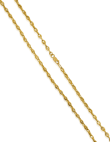 Cadena eslabón calabrote pequeño 44cm oro 18k - Joyería Orocash