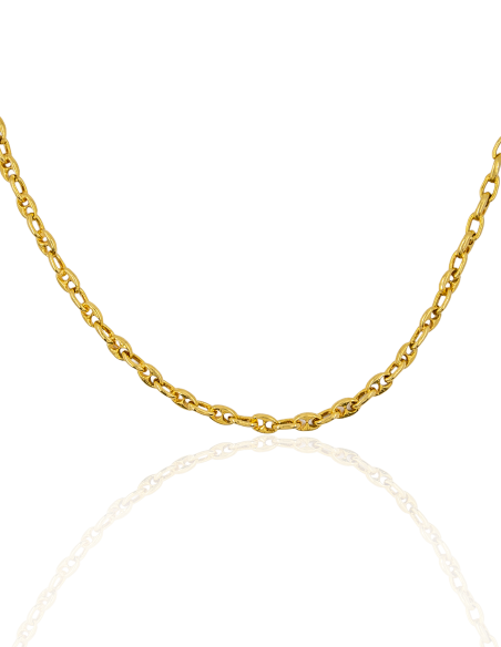 Cadena eslabón calabrote pequeño 44cm oro 18k - Joyería Orocash
