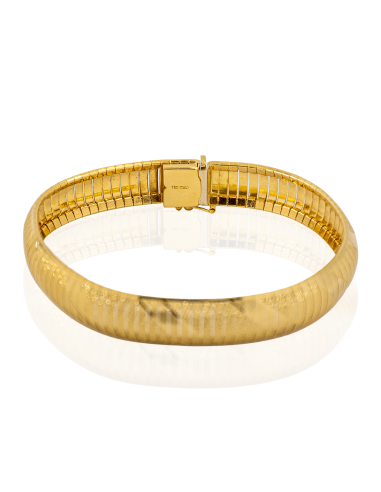 Pulsera ancha semi rígida disco 20cm oro 18k - Joyería Orocash