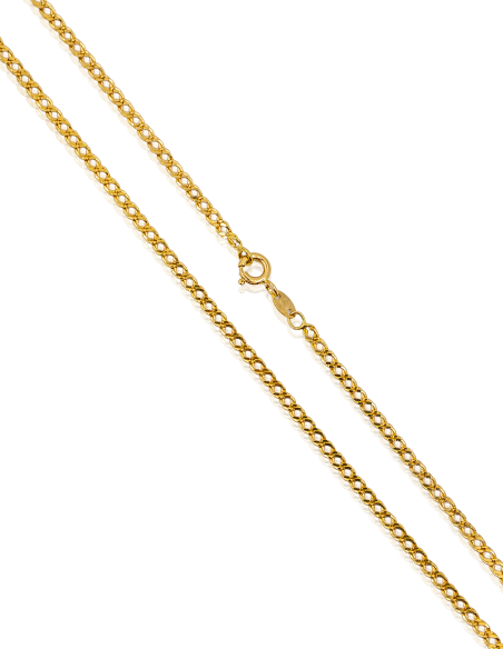 Cadena eslabón doble barbada 49cm oro 18k - Joyería Orocash