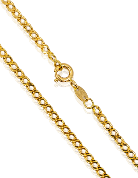 Cadena eslabón doble barbada 49cm oro 18k - Joyería Orocash