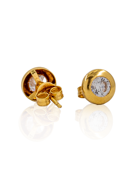 Pendientes chatón oro 18k - Joyería Orocash