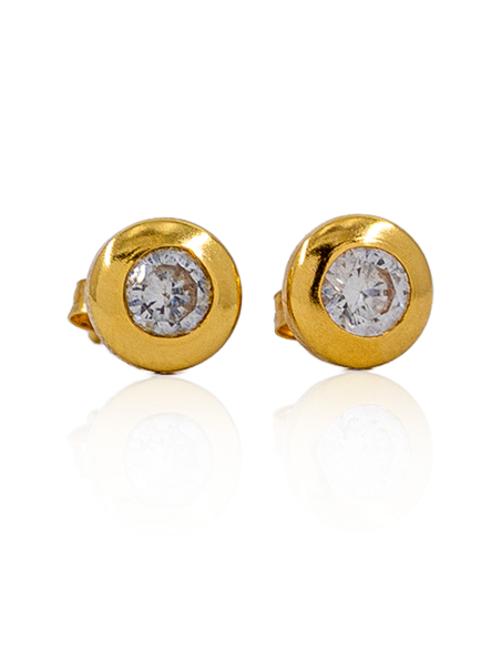 Pendientes chatón oro 18k - Joyería Orocash