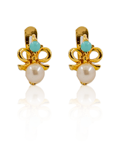 Pendientes con perla y turquesa oro 18k - Joyería Orocash