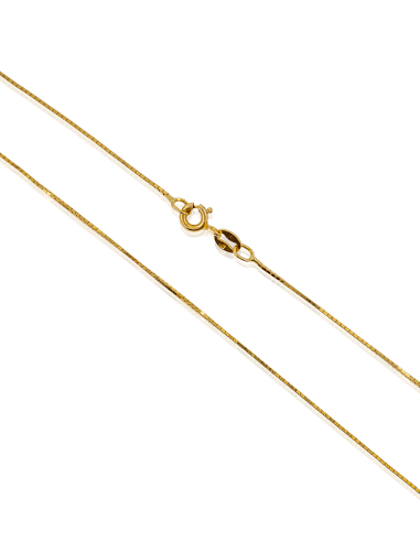 Cadena eslabón cuadrada 42cm oro 18k - Joyería Orocash