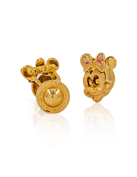 Pendientes cara Minnie bebé oro 18k - Joyería Orocash