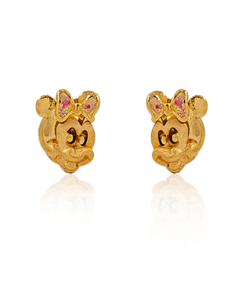 Pendientes cara Minnie bebé oro 18k - Joyería Orocash
