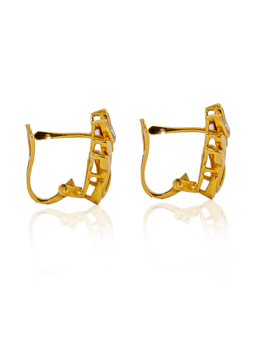 Pendientes ramillete circonitas oro 18k - Joyería Orocash