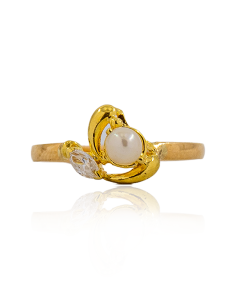 Anillo con perla y circonita oro 18k - Joyería Orocash