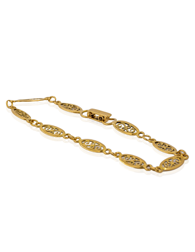 Pulsera óvalos calados 18.5cm oro 18k - Joyería Orocash