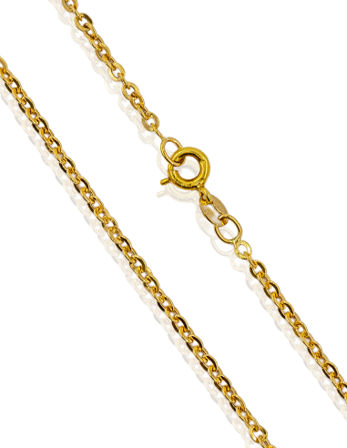 Cadena eslabón forzada lapidada 45cm oro 18k - Joyería Orocash