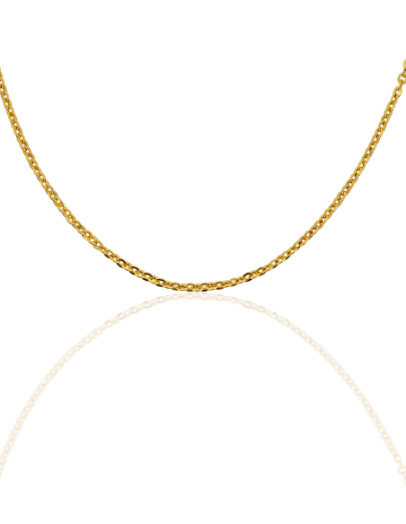 Cadena eslabón forzada lapidada 45cm oro 18k - Joyería Orocash